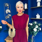 Antonia Detailed Top & Skirt Set Wine