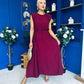 Antonia Detailed Top & Skirt Set Wine