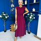 Antonia Detailed Top & Skirt Set Wine