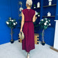 Antonia Detailed Top & Skirt Set Wine