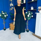 Antonia Detailed Top & Skirt Set Black