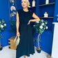 Antonia Detailed Top & Skirt Set Black