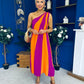 Valentina One Shoulder Midi Dress Orchid