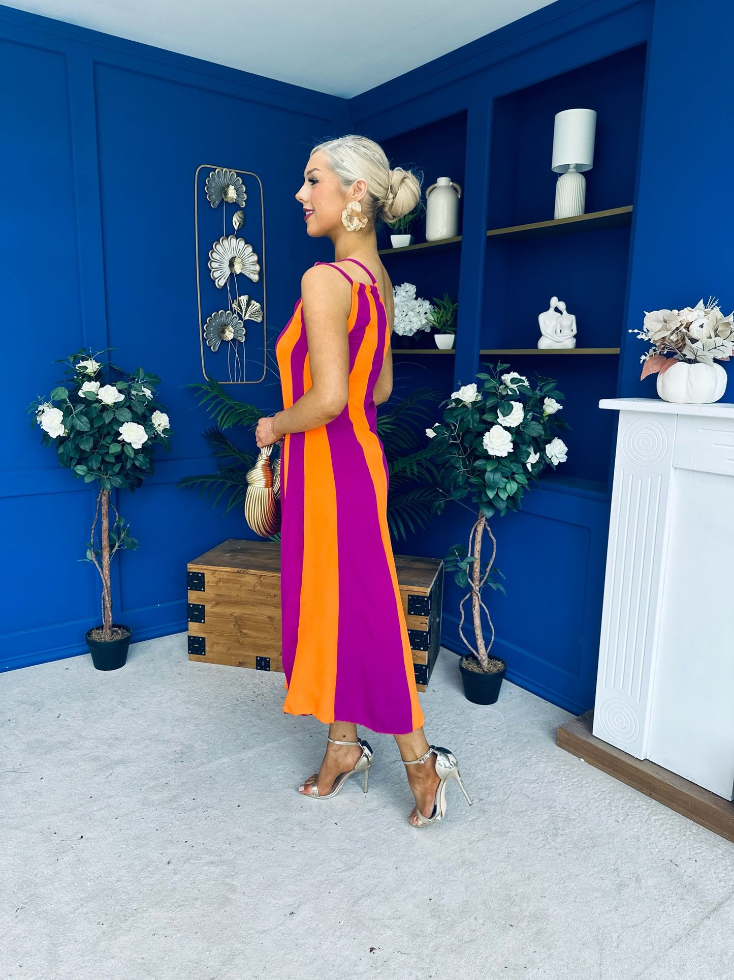 Valentina One Shoulder Midi Dress Orchid