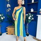 Valentina One Shoulder Midi Dress Lime