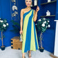 Valentina One Shoulder Midi Dress Lime