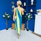 Valentina One Shoulder Midi Dress Lime
