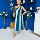 Valentina One Shoulder Midi Dress Teal