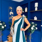 Valentina One Shoulder Midi Dress Teal