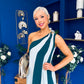 Valentina One Shoulder Midi Dress Teal