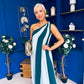 Valentina One Shoulder Midi Dress Teal