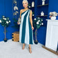 Valentina One Shoulder Midi Dress Teal