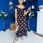 Serena Square Neck Midi Dress Pink Polka Coco