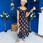 Serena Square Neck Midi Dress Pink Polka Coco