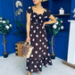 Serena Square Neck Midi Dress Pink Polka Coco