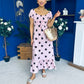 Serena Square Neck Midi Dress Coco Polka Pink