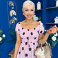 Serena Square Neck Midi Dress Coco Polka Pink