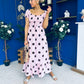 Serena Square Neck Midi Dress Coco Polka Pink