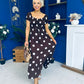Serena Square Neck Midi Dress Cream Polka Coco