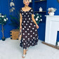 Serena Square Neck Midi Dress Cream Polka Coco