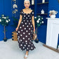 Serena Square Neck Midi Dress Cream Polka Coco