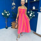 Kiley Bandeau Midi Dress Aztec Stripe Pink