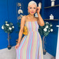 Kiley Bandeau Midi Dress Aztec Stripe Blue