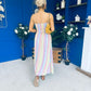 Kiley Bandeau Midi Dress Aztec Stripe Blue