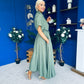 Raven Angel Sleeve Wrap Maxi Dress Khaki