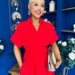 Raven Angel Sleeve Wrap Maxi Dress Red