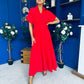 Raven Angel Sleeve Wrap Maxi Dress Red