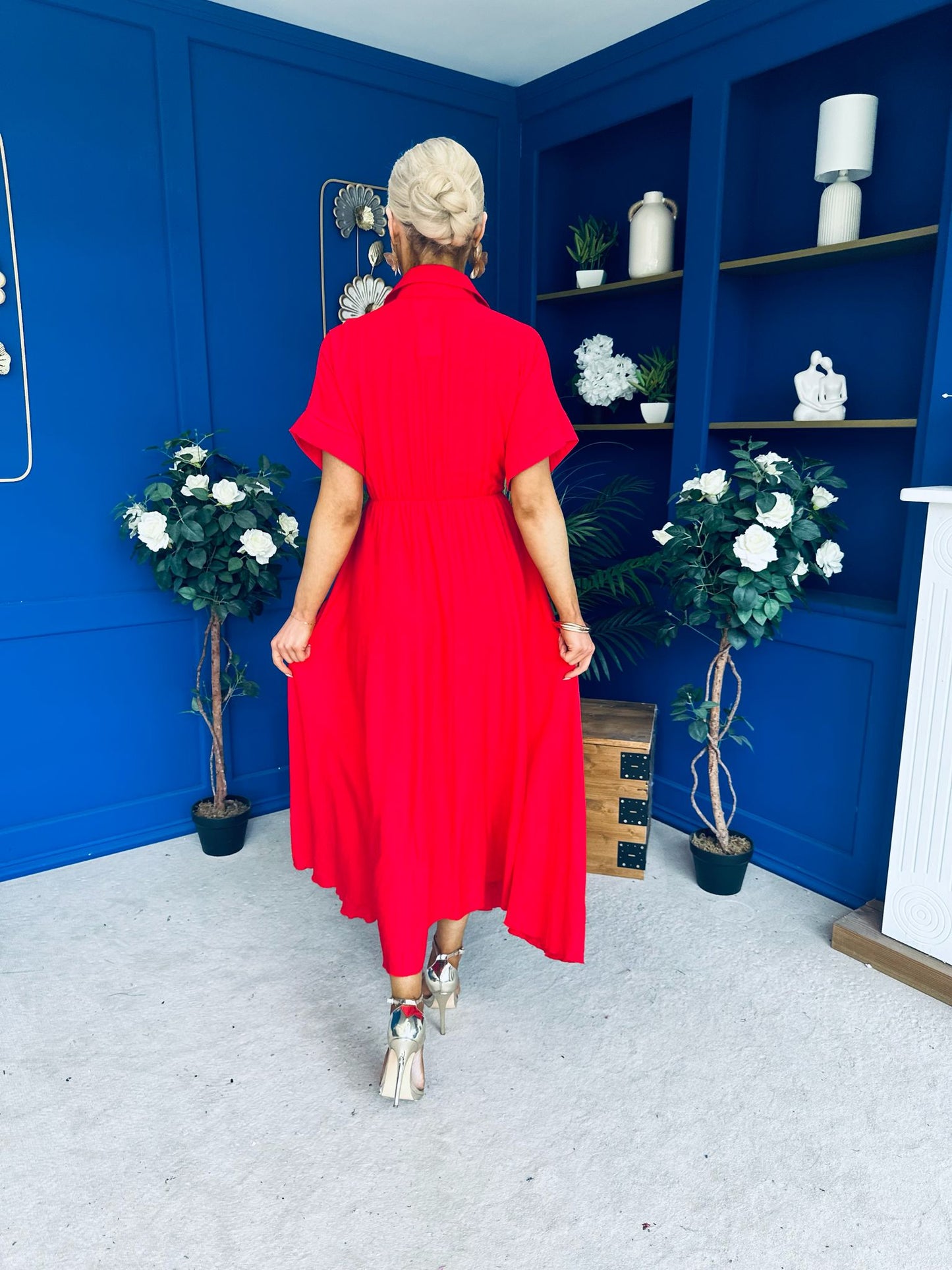 Raven Angel Sleeve Wrap Maxi Dress Red