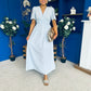 Lorna Embellished Sleeve Maxi Dress Blue