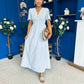 Lorna Embellished Sleeve Maxi Dress Blue