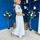 Lorna Embellished Sleeve Maxi Dress Blue