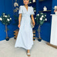 Lorna Embellished Sleeve Maxi Dress Blue