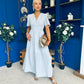 Lorna Embellished Sleeve Maxi Dress Blue