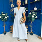 Lorna Embellished Sleeve Maxi Dress Blue