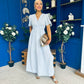 Lorna Embellished Sleeve Maxi Dress Blue