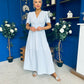 Lorna Embellished Sleeve Maxi Dress Blue