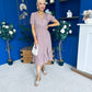Gretta Split Leg Midi Dress Polka Taupe