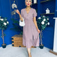 Gretta Split Leg Midi Dress Polka Taupe