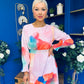 Mollie Banded Midi Dress Floral Pink