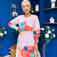 Mollie Banded Midi Dress Floral Pink