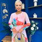 Mollie Banded Midi Dress Floral Pink