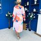 Mollie Banded Midi Dress Floral Pink
