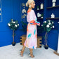 Mollie Banded Midi Dress Floral Pink