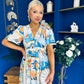 Alyssa Banded Midi Dress Printed Amber