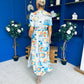 Alyssa Banded Midi Dress Printed Amber