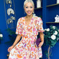 Trisa Banded Mini Dress Floral Coral